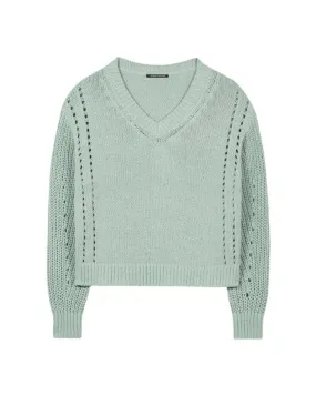 Luisa Cerano Ribbed Lace Detail Pullover