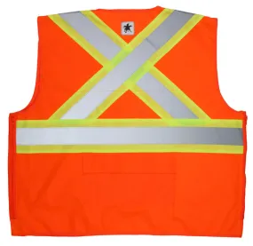 MCR Safety CSA,Survey Pocket, Orange Silv/Lime M