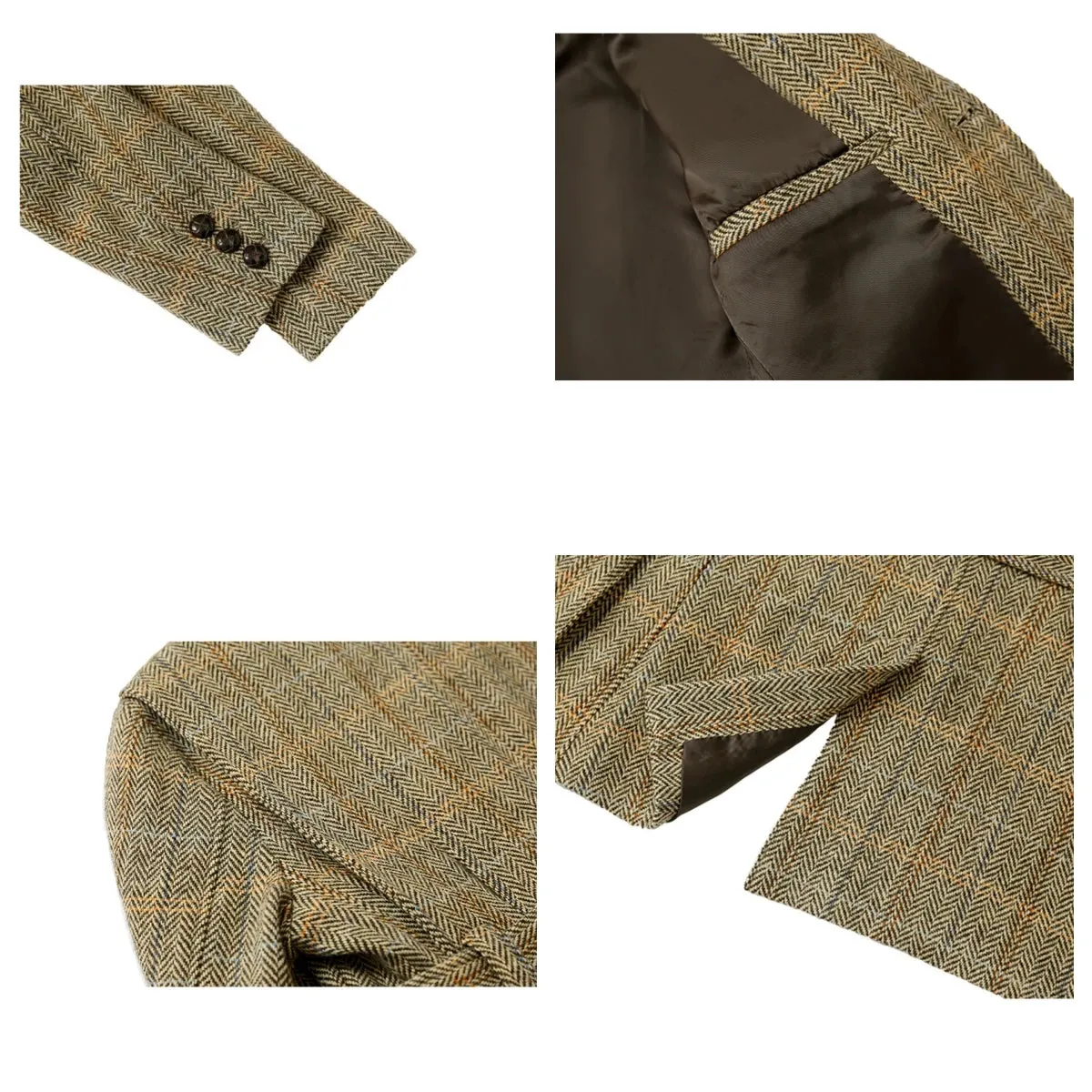 Men's Tweed Norfolk Jacket - Safari Style Vintage England Suit