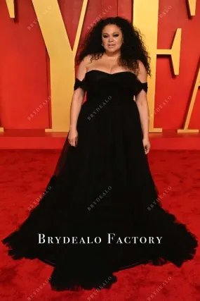 Michelle Buteau Black Tulle 2024 Oscars After Party Dress