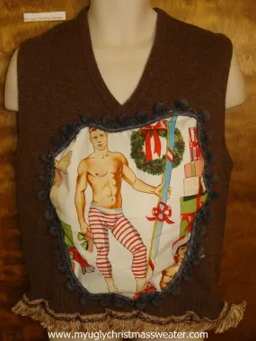 Mr Universe Mens Hottie Guy Ugly Christmas Sweater Vest