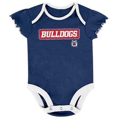 NCAA Fresno State Bulldogs Infant Girls' 3pk Bodysuit Set - 0-3M