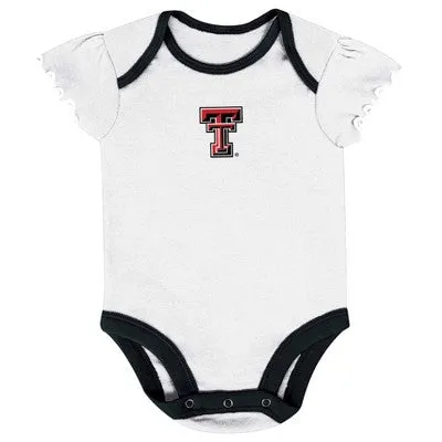 New - NCAA Texas Tech Red Raiders Infant Girls' 3pk Bodysuit Set - 6-9M