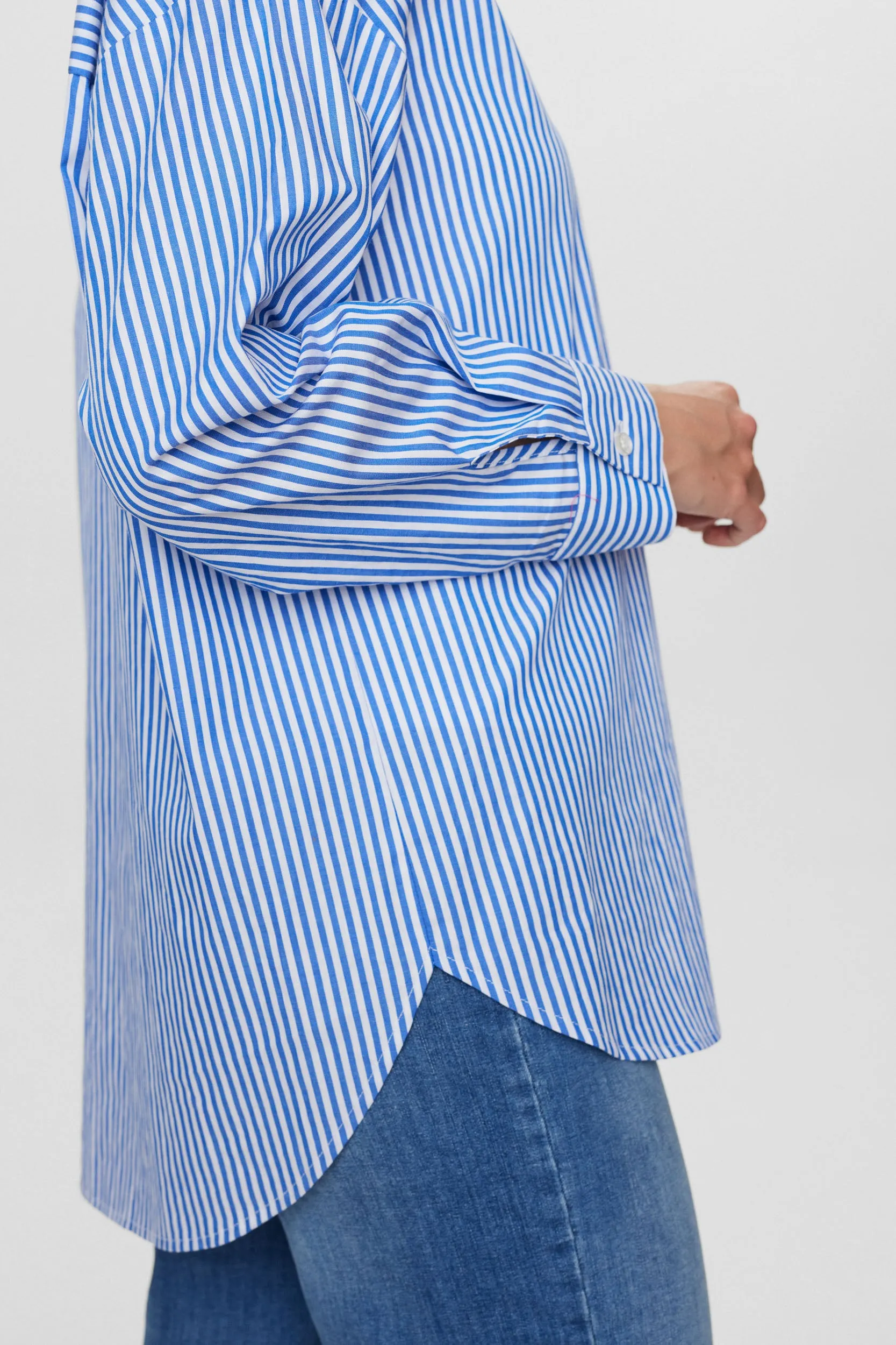 Numph Nuhailey Striped Shirt in Regatta Blue