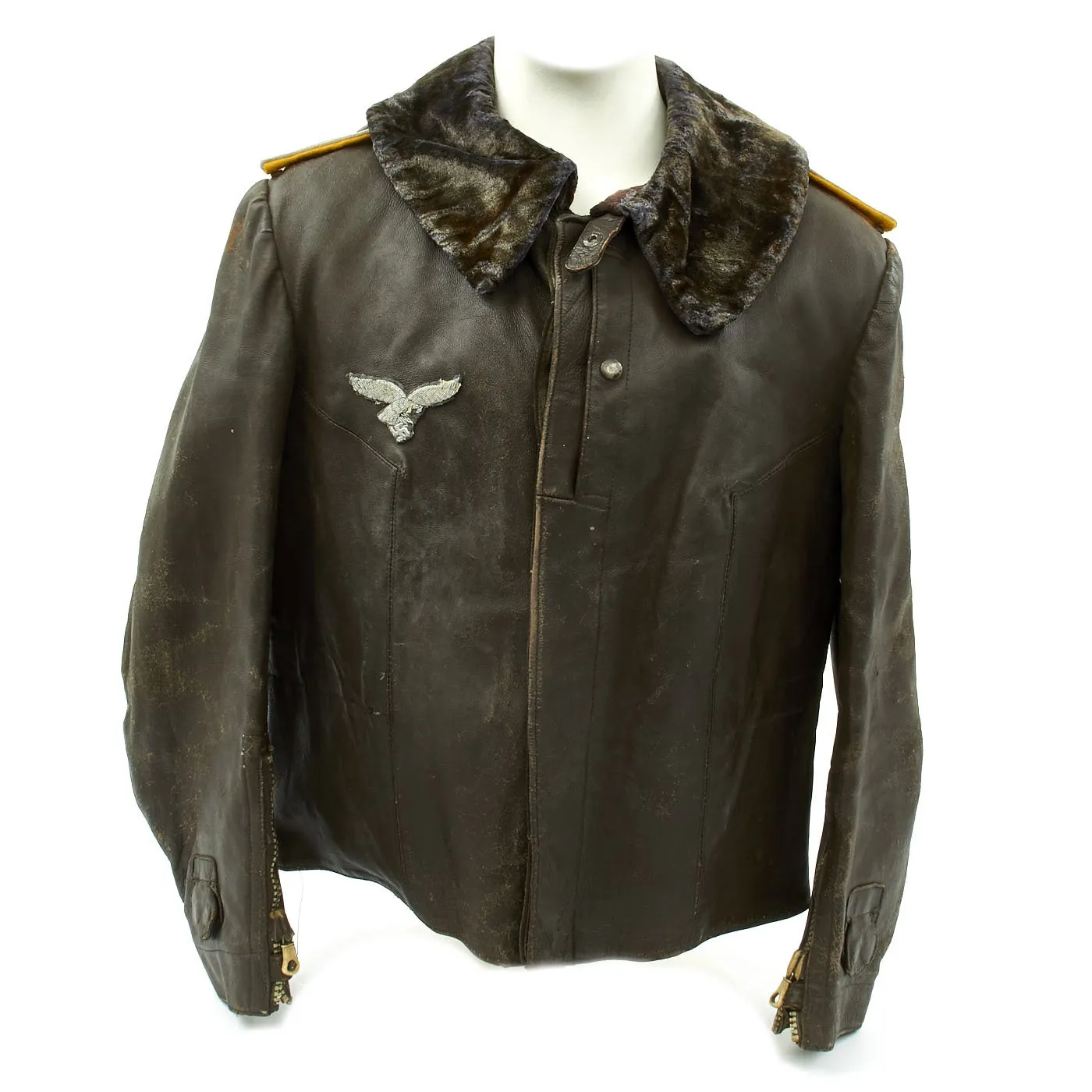 Original German WIII Luftwaffe Officer Pilot Leather Flight Jacket