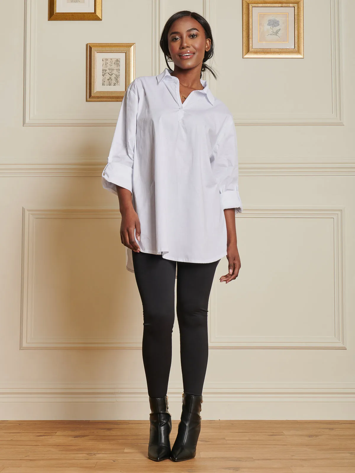 Oversized Cotton Shirt, White