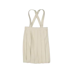 P4358-PLEATED SKIRT WITH SUSPENDERS-IVORY