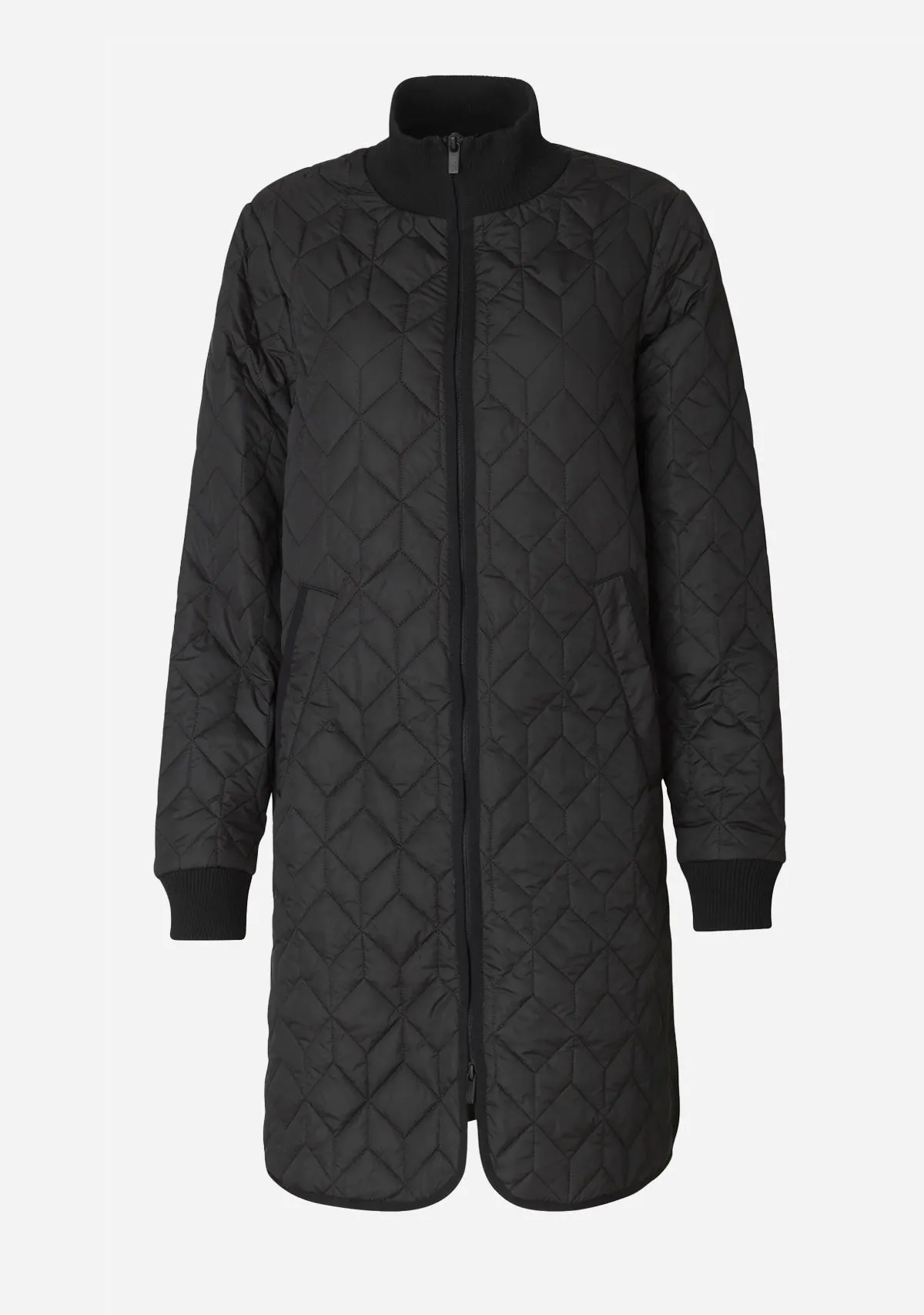 Padded Quilt Coat Black