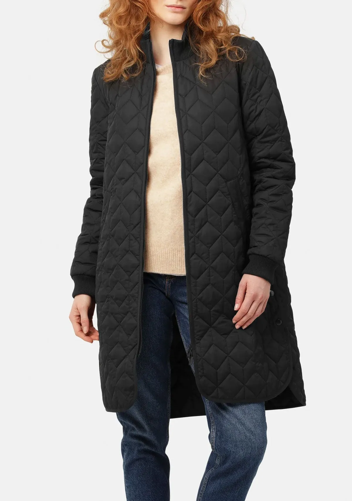 Padded Quilt Coat Black