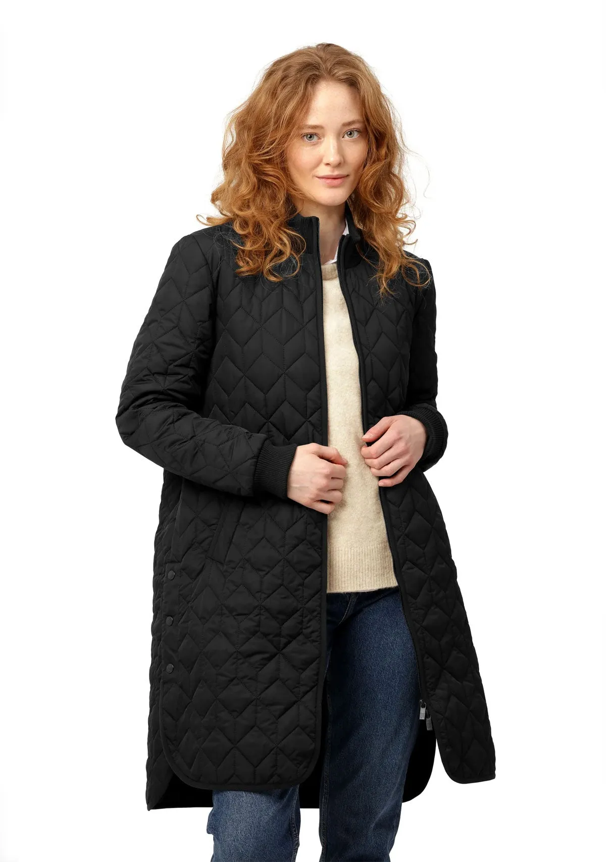 Padded Quilt Coat Black