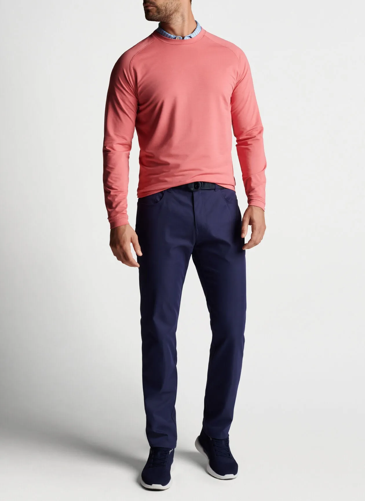 Peter Millar Cradle Performance Crewneck in Cape Red