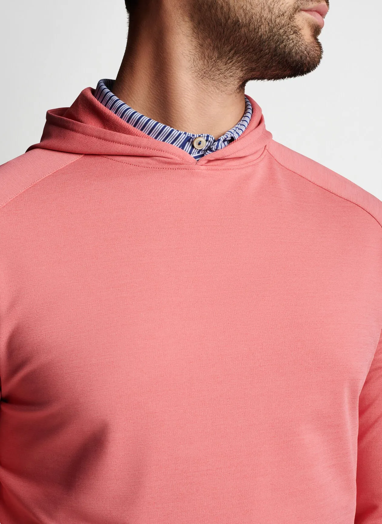 Peter Millar Pine Performance Hoodie in Cape Red