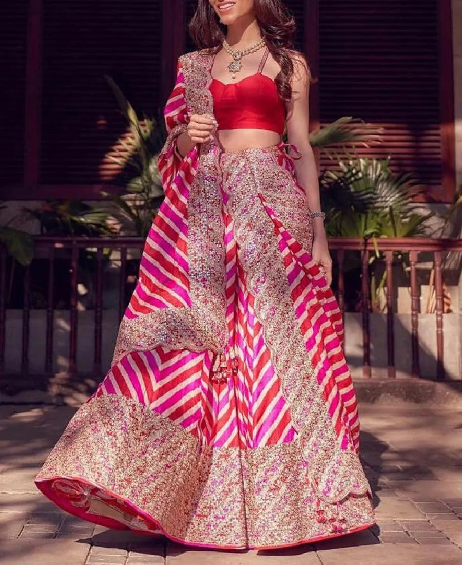 Pink Colored Sequence Embroidery Work Designer Lehenga Choli