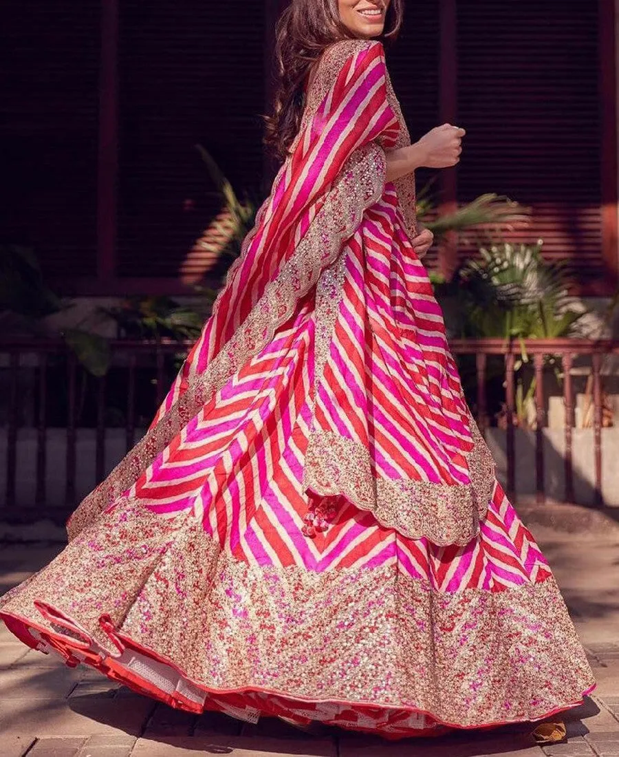 Pink Colored Sequence Embroidery Work Designer Lehenga Choli