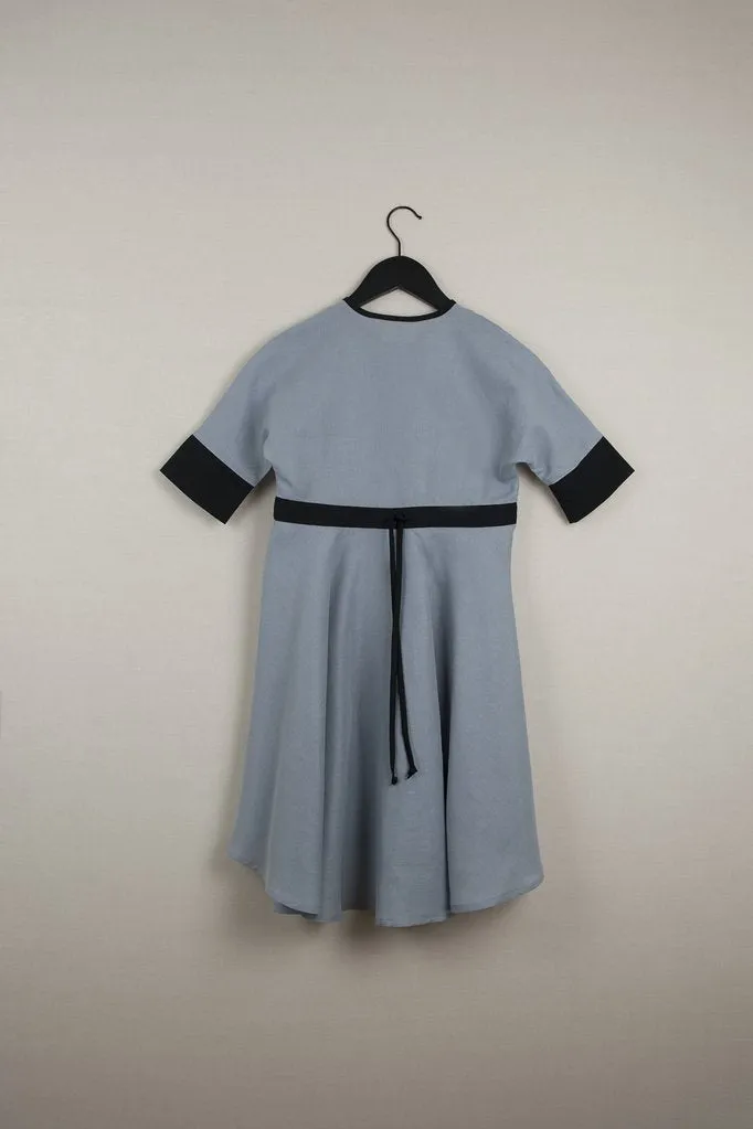 POPELIN BLUE CAPE DRESS