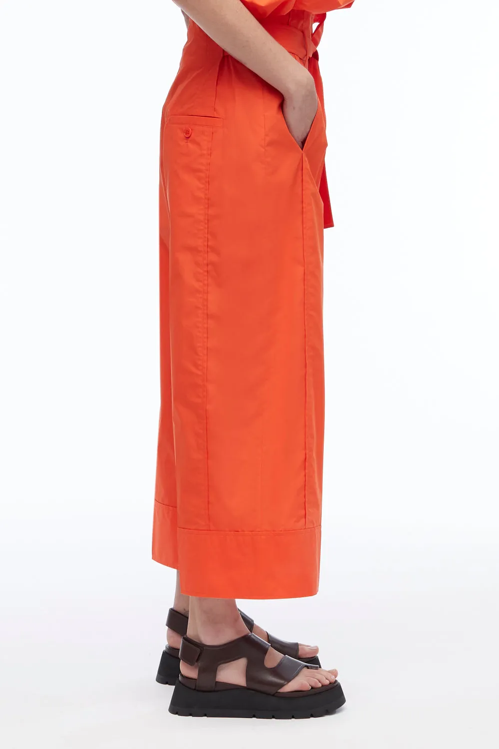 Poplin Wide Leg Pant