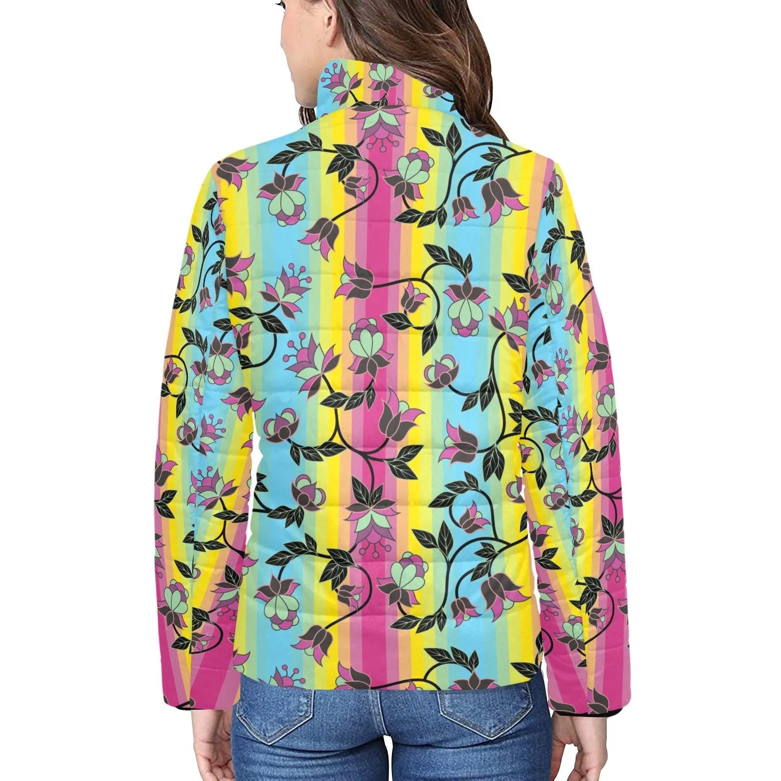 Powwow Carnival Women's Stand Collar Padded Jacket