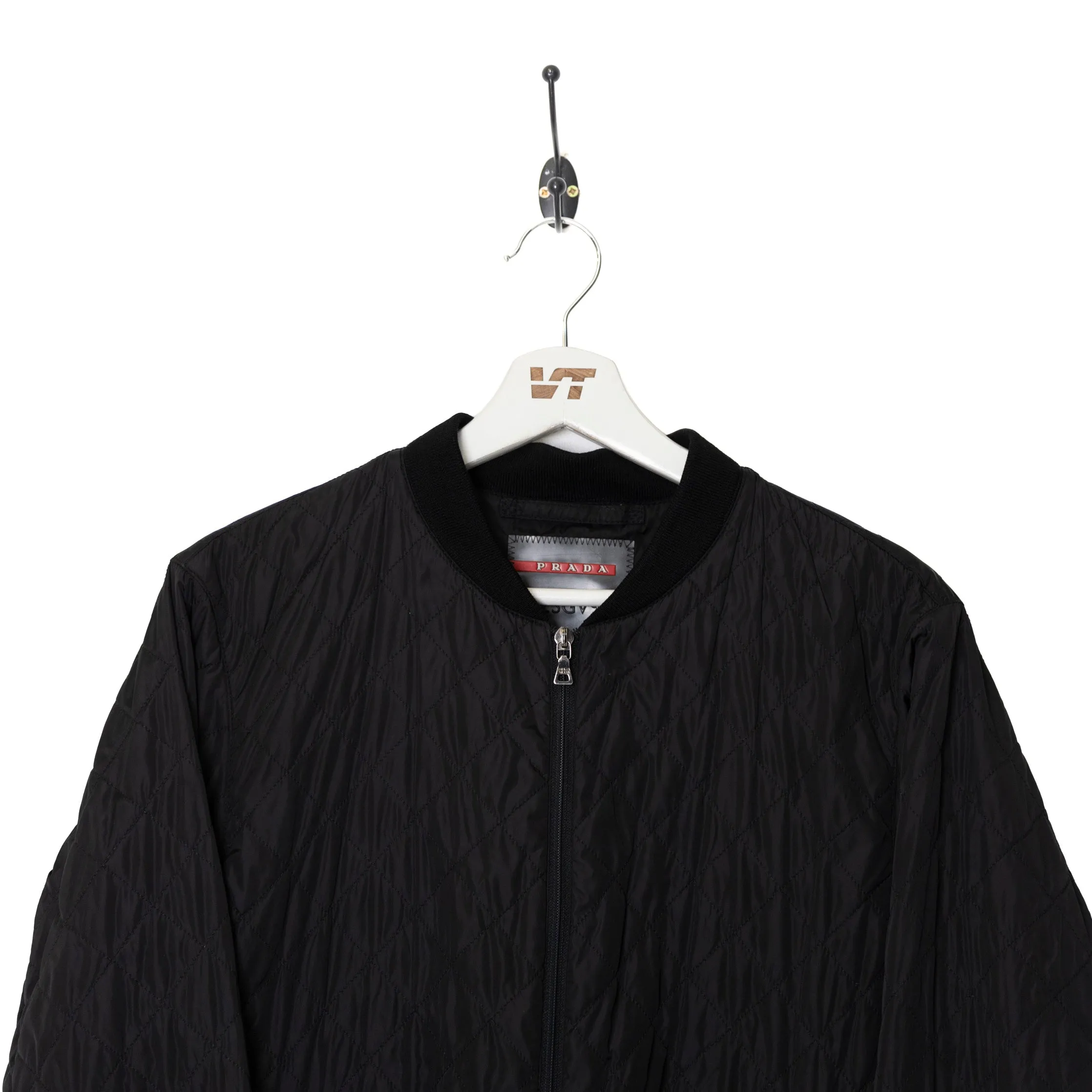 Prada Blackout Quilted Bomber Jacket