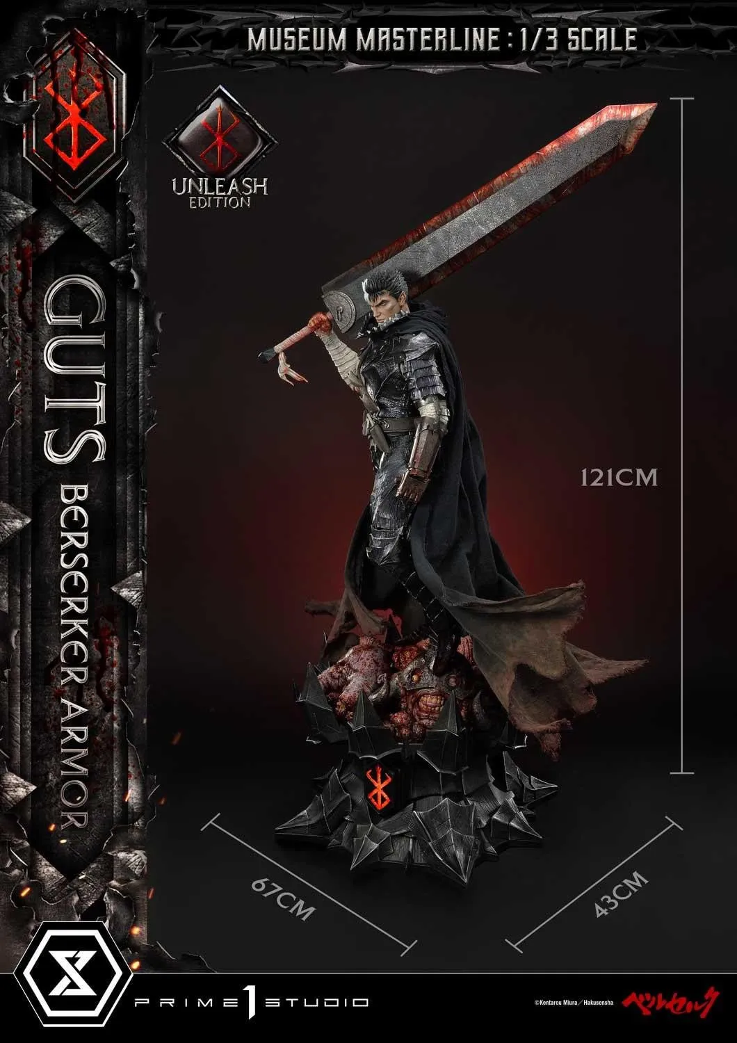 PRE-ORDER: Prime 1 Studio Museum Masterline Berserk Guts, Berserker Armor Unleash Edition DX Bonus Version 1/3 Scale Statue