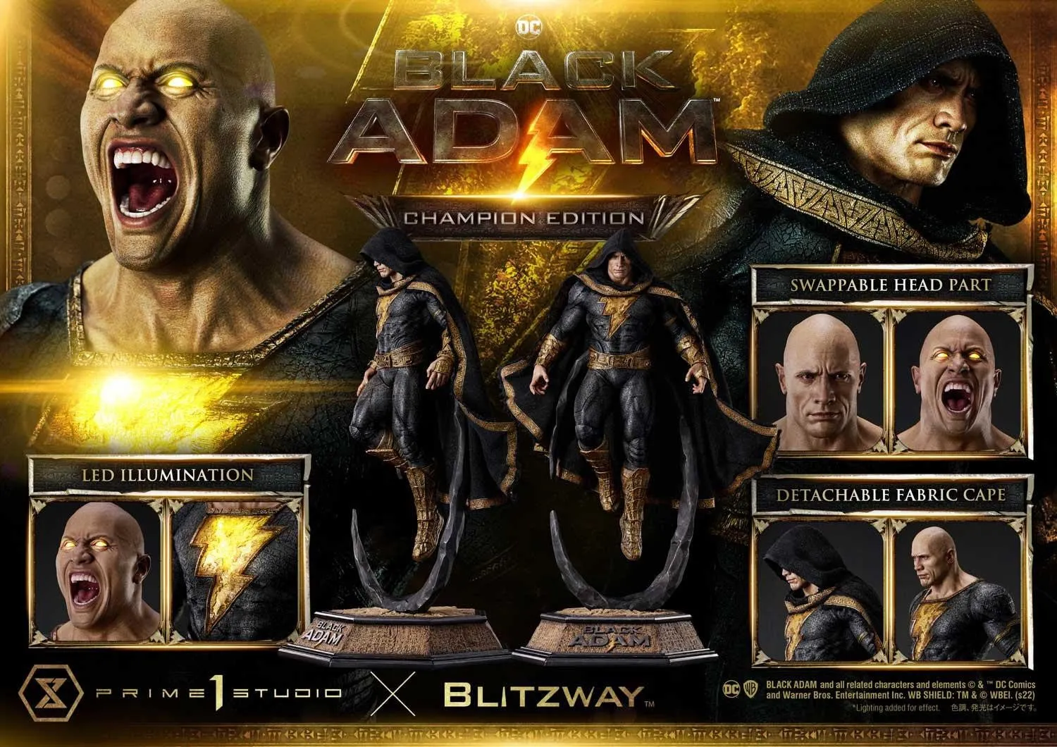 PRE-ORDER: Prime 1 Studio Museum Masterline Black Adam Black Adam Champion Edition 1/3 Scale Statue