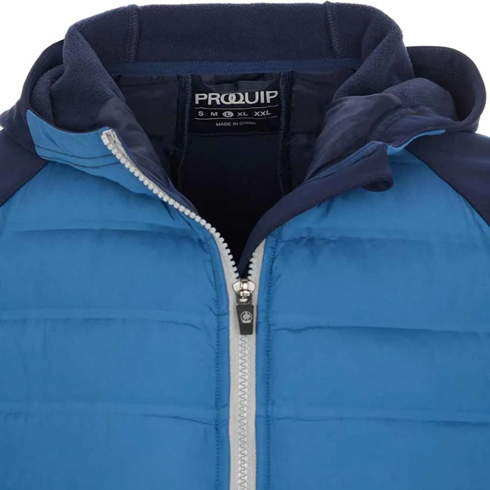 ProQuip Helm Quilt Hooded Jacket - Navy/Mid Blue