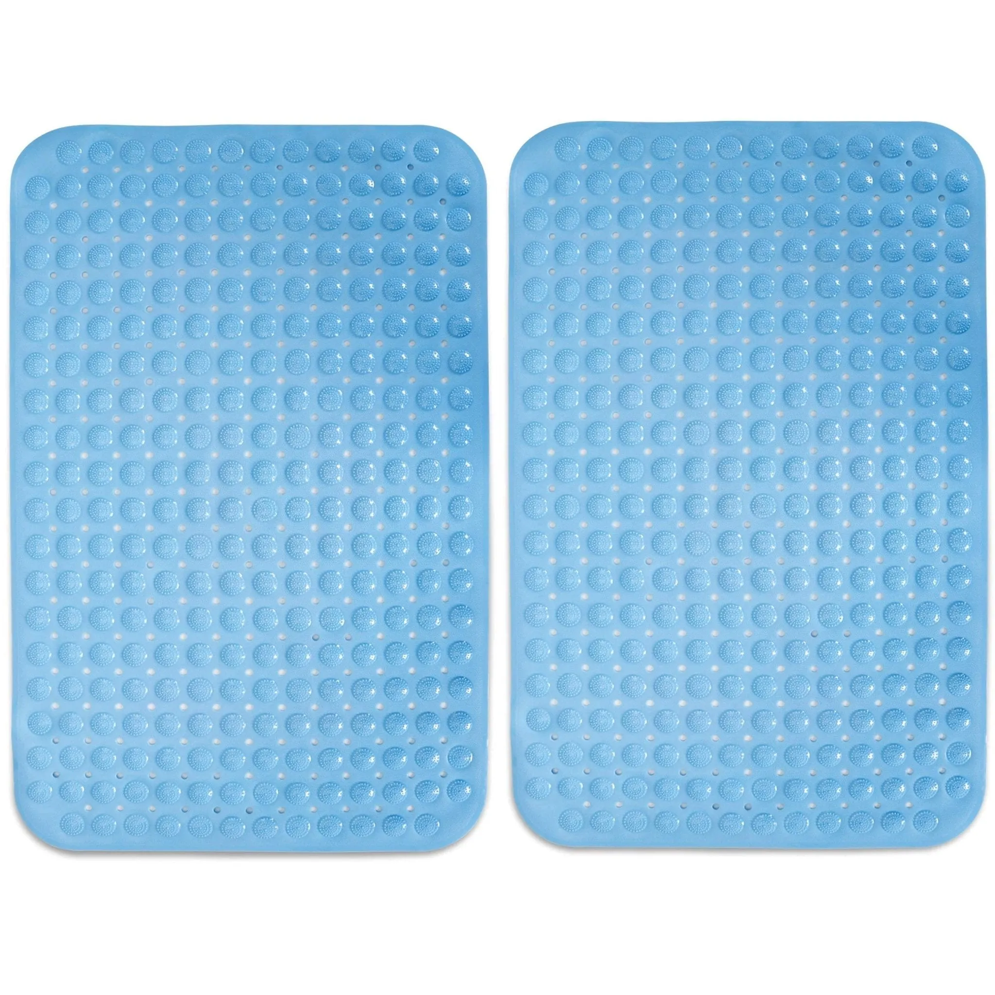 PVC Shower Mat Anti-Slip with Massage Acupressure Points, 58x88 cm, Blue