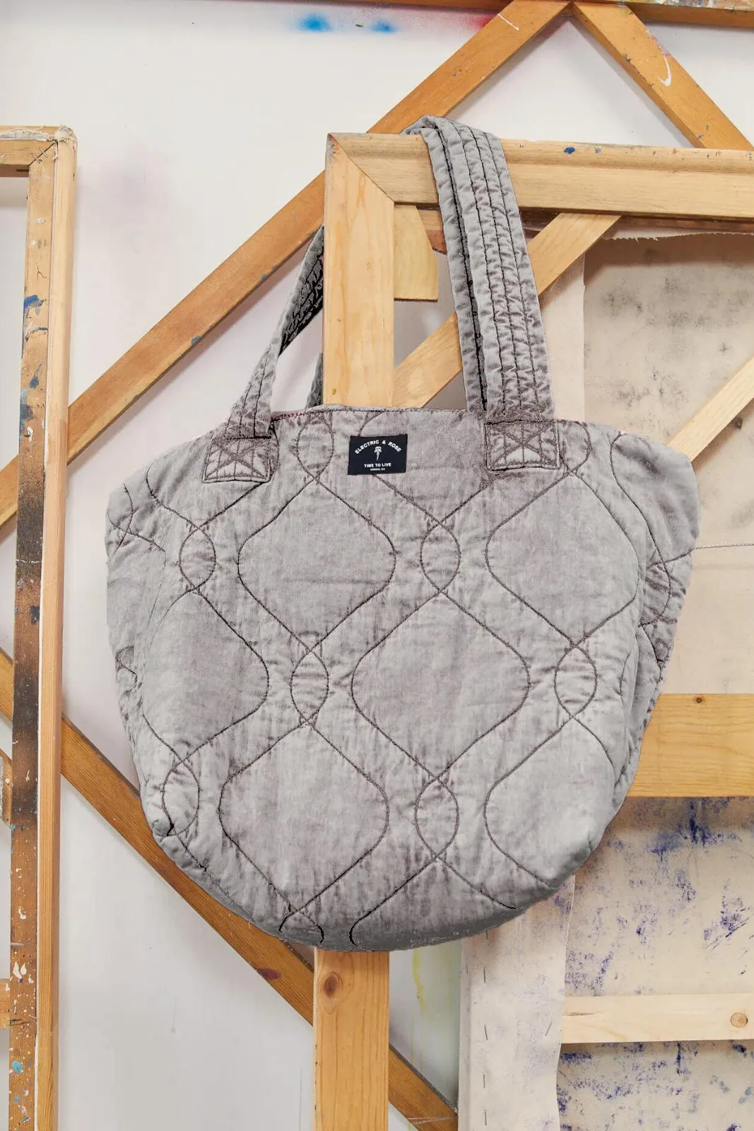 Quilted Tote, Acid Driftwood