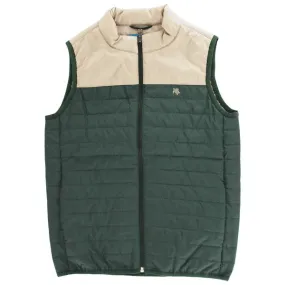 Quilted Vest-Forest/Tan