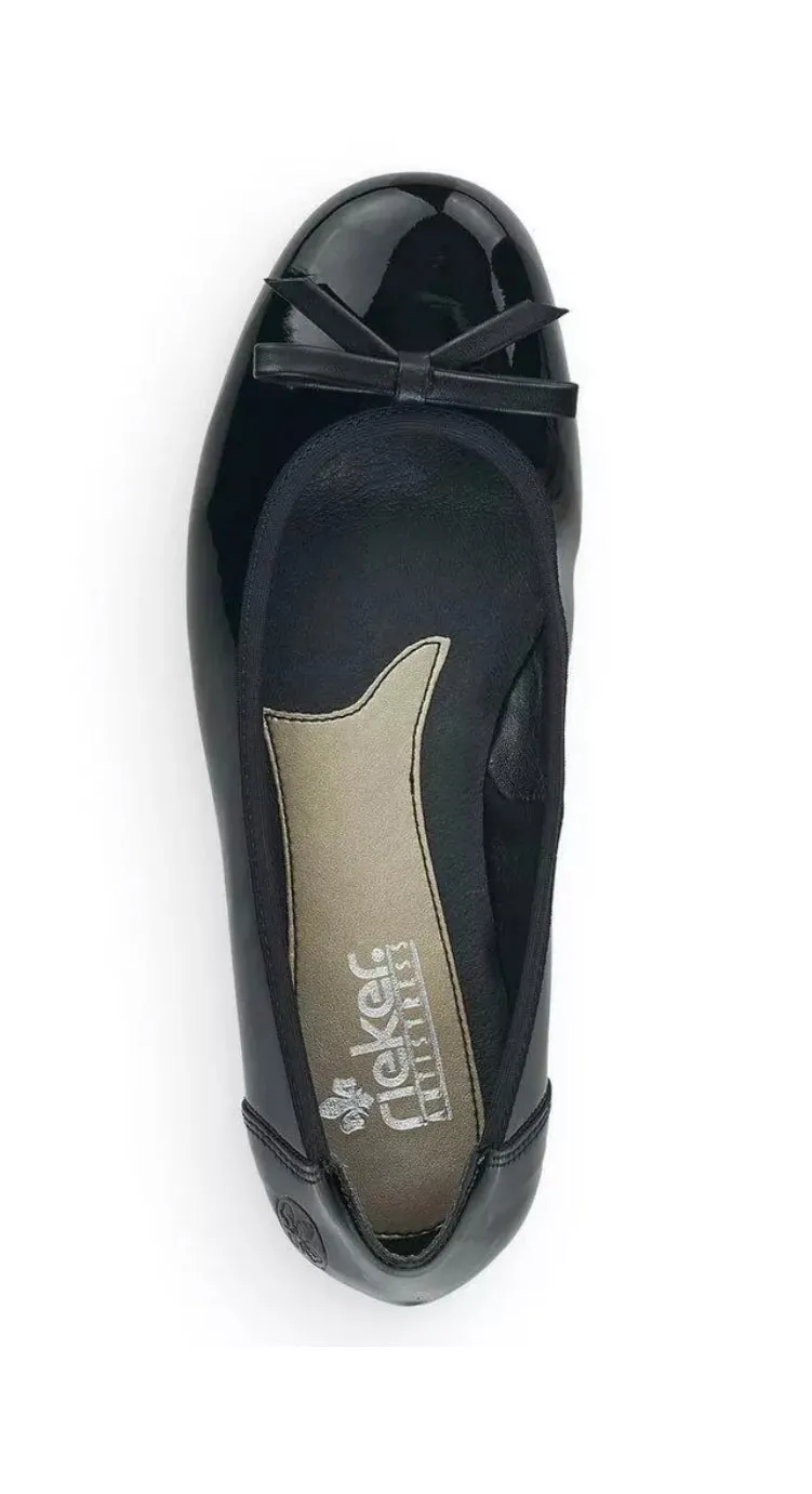 Rieker L8352-00 Black Patent Ballet Pump Shoe