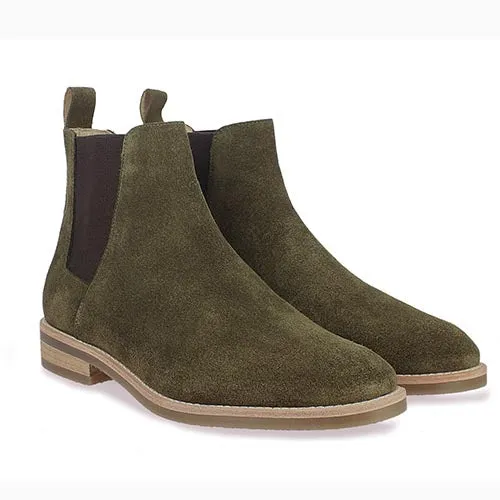 Saint Grimoald  Olive Suede Chelsea boot