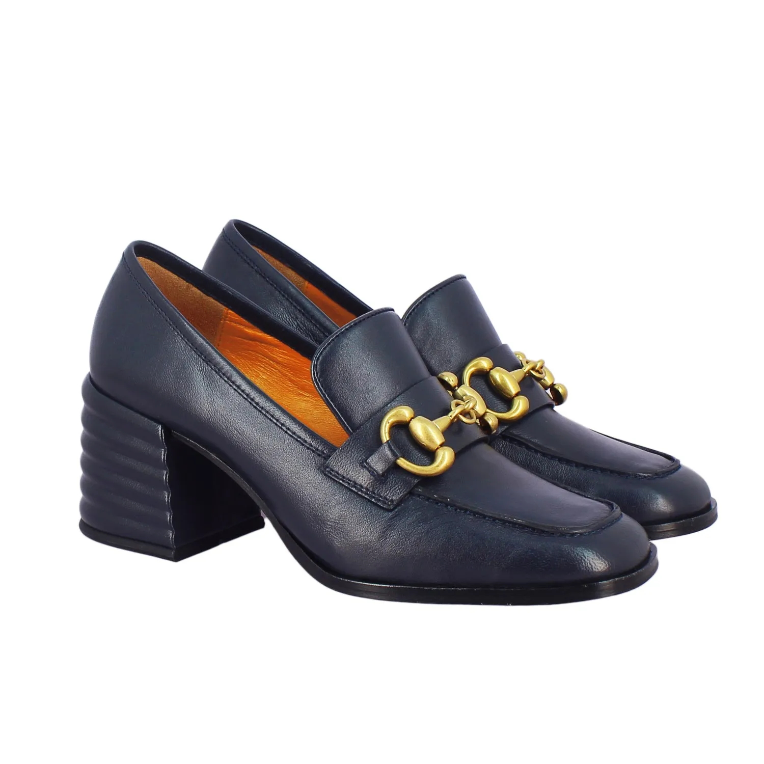 Saint Vera Navy Leather Handcrafted Shoes