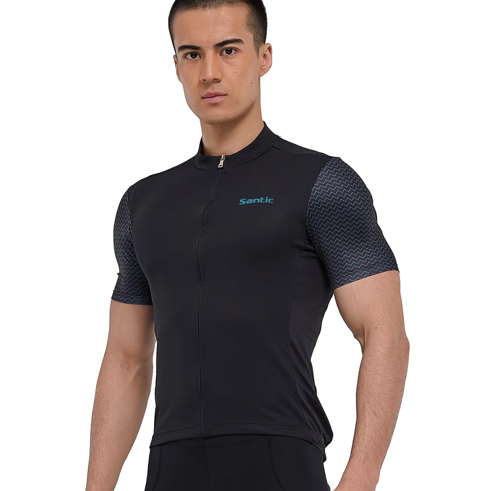 Santic Men Cycling Jersey Short Sleeve Black