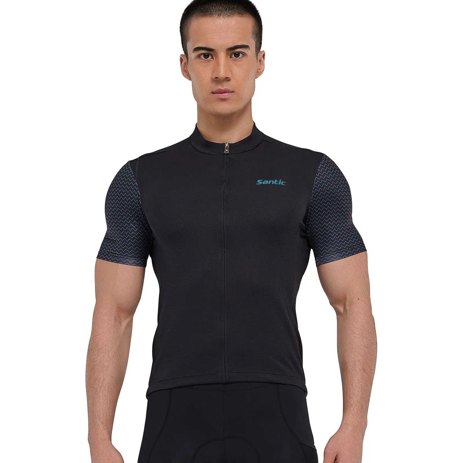 Santic Men Cycling Jersey Short Sleeve Black