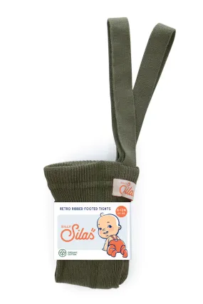 SILLY SILAS FOOTED TIGHTS | OLIVE