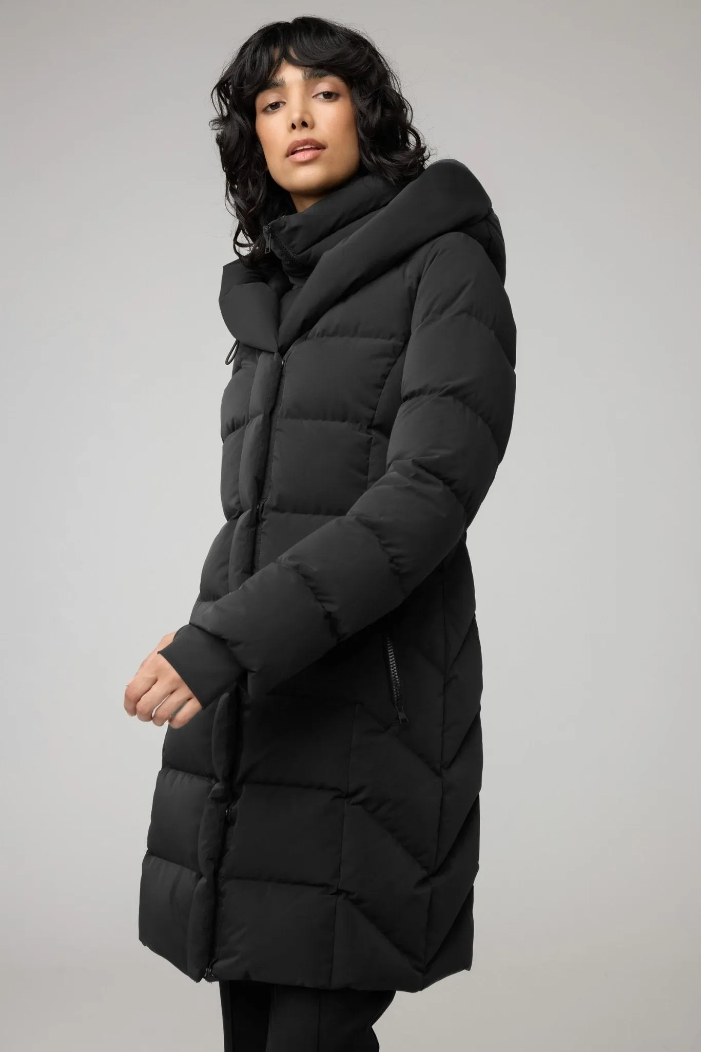 SOIA&KYO SONNY-N - Slim-Fit Novo Down Coat With Bib & Hood