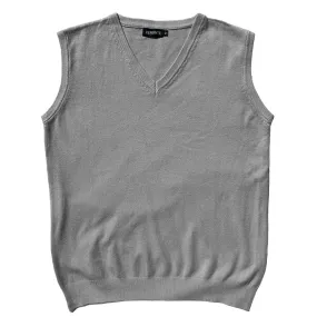 Solid Light Grey Mens V-Neck Sweater Vest