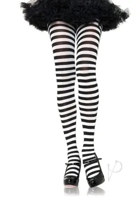 Striped Tights 3x-4x Black/white