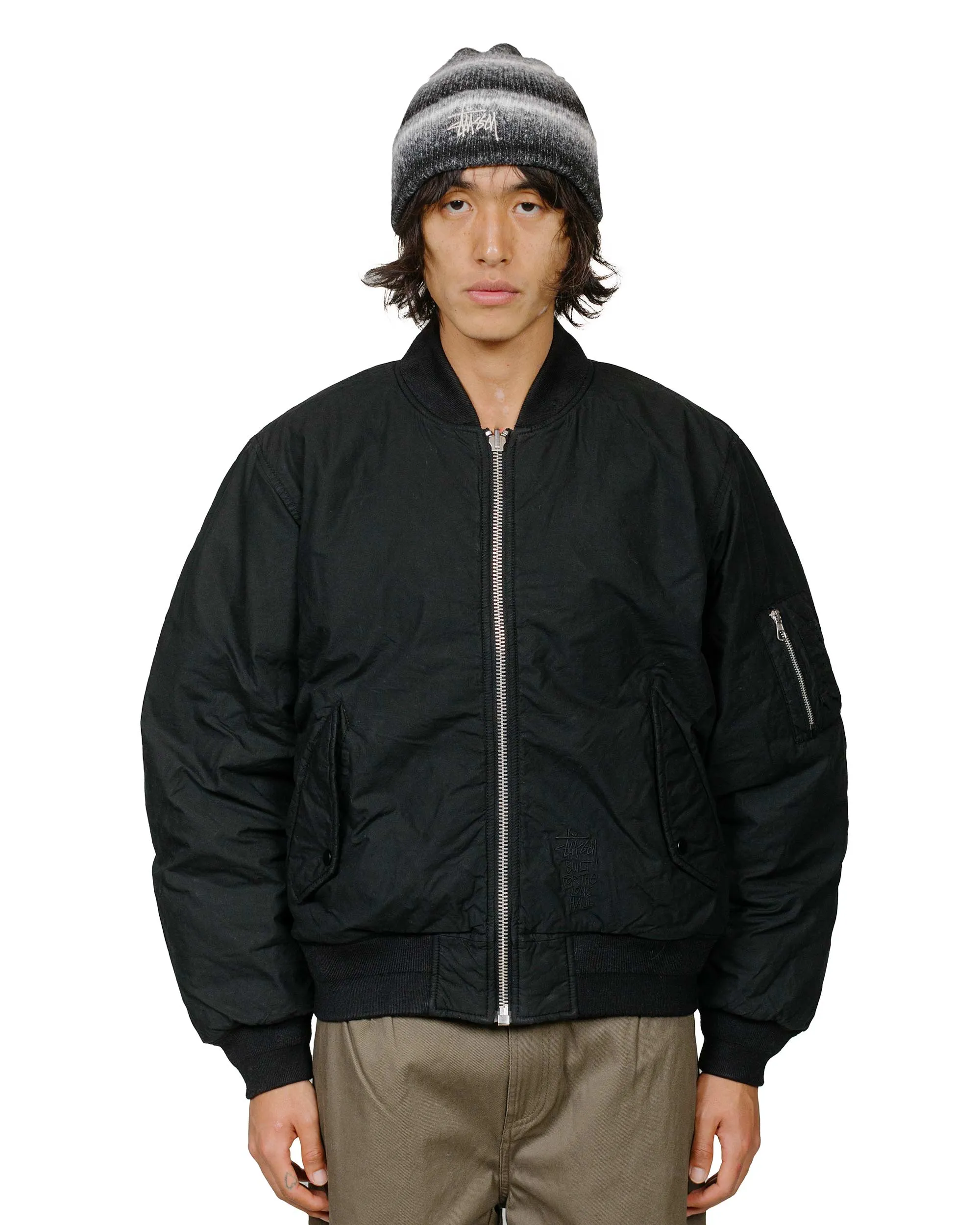 Stüssy Quilted Bomber Waxed Black