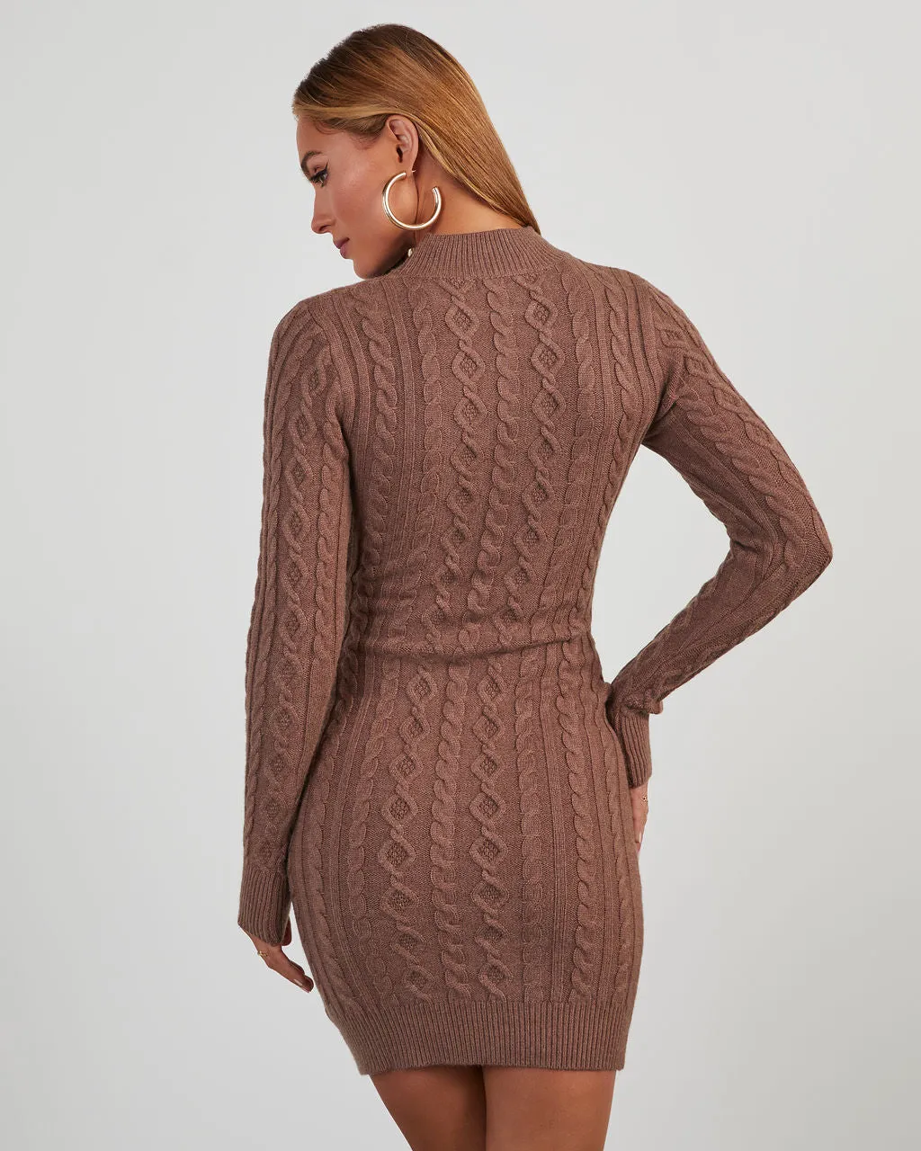 Terri Cable Knit Mini Sweater Dress