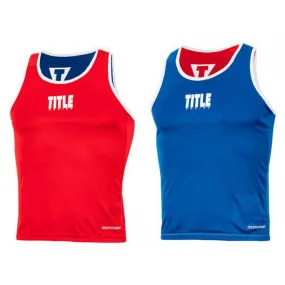 TITLE REVERSIBLE AEROVENT ELITE 2.0 AMATEUR BOXING Vest Tank Top S-XXL Red & Blue