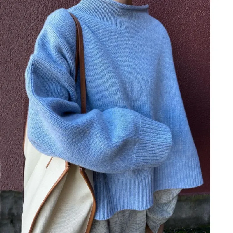 Uniwim skater boy outfits Japanese Wool Sweater Women's Autumn and Winter Split Cape-Shaped Profile Loose Sweater Niche