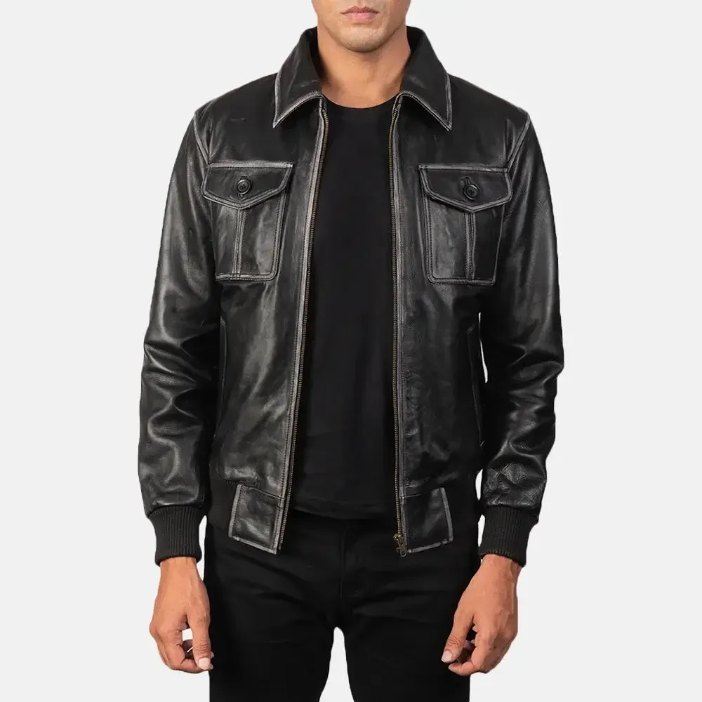 Urban Leather Jacket | Leather Bomber Jacket