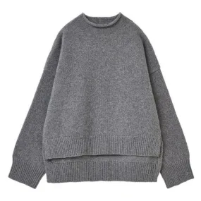 Wjczt skater boy outfits Japanese Wool Sweater Women's Autumn and Winter Split Cape-Shaped Profile Loose Sweater Niche