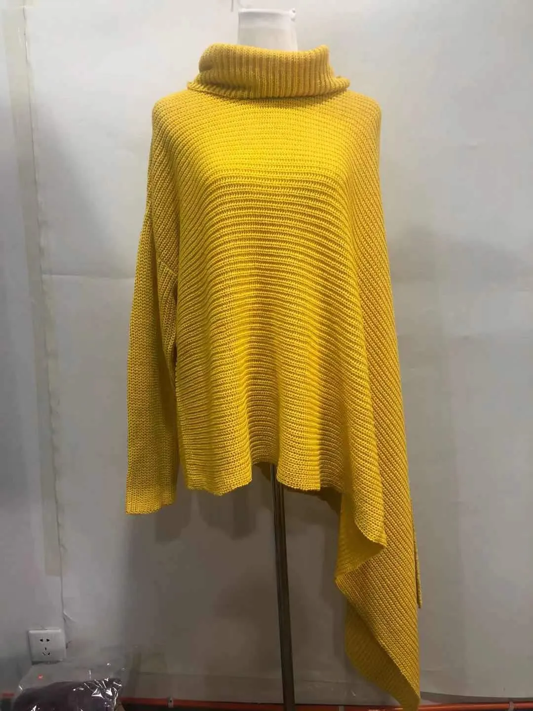 Women High Neck Long Sleeves Knitting Pullover Coats