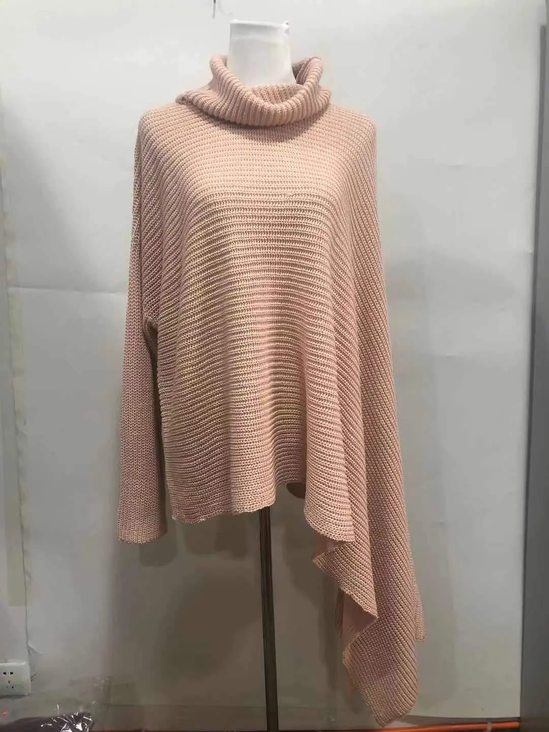 Women High Neck Long Sleeves Knitting Pullover Coats