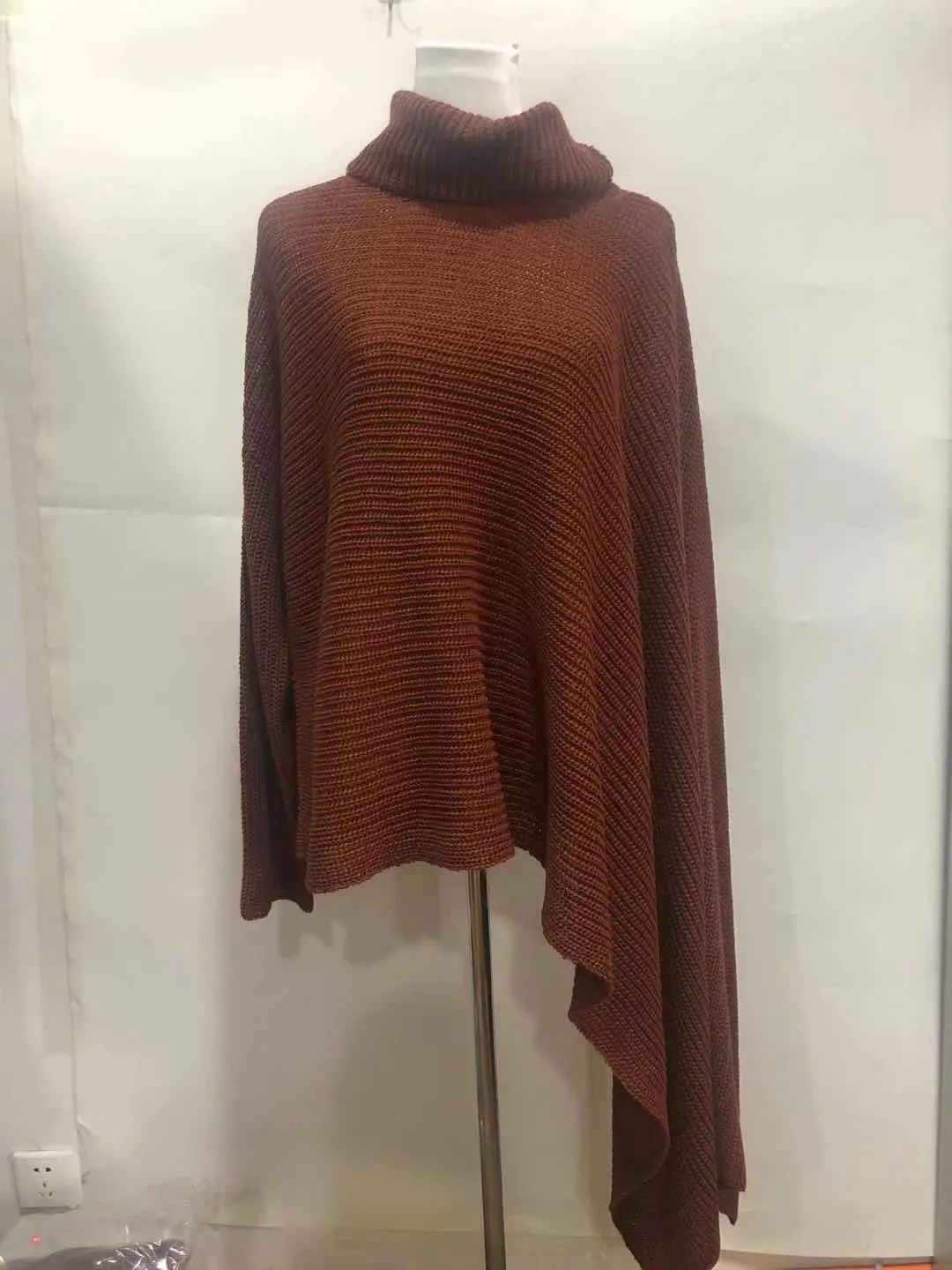 Women High Neck Long Sleeves Knitting Pullover Coats