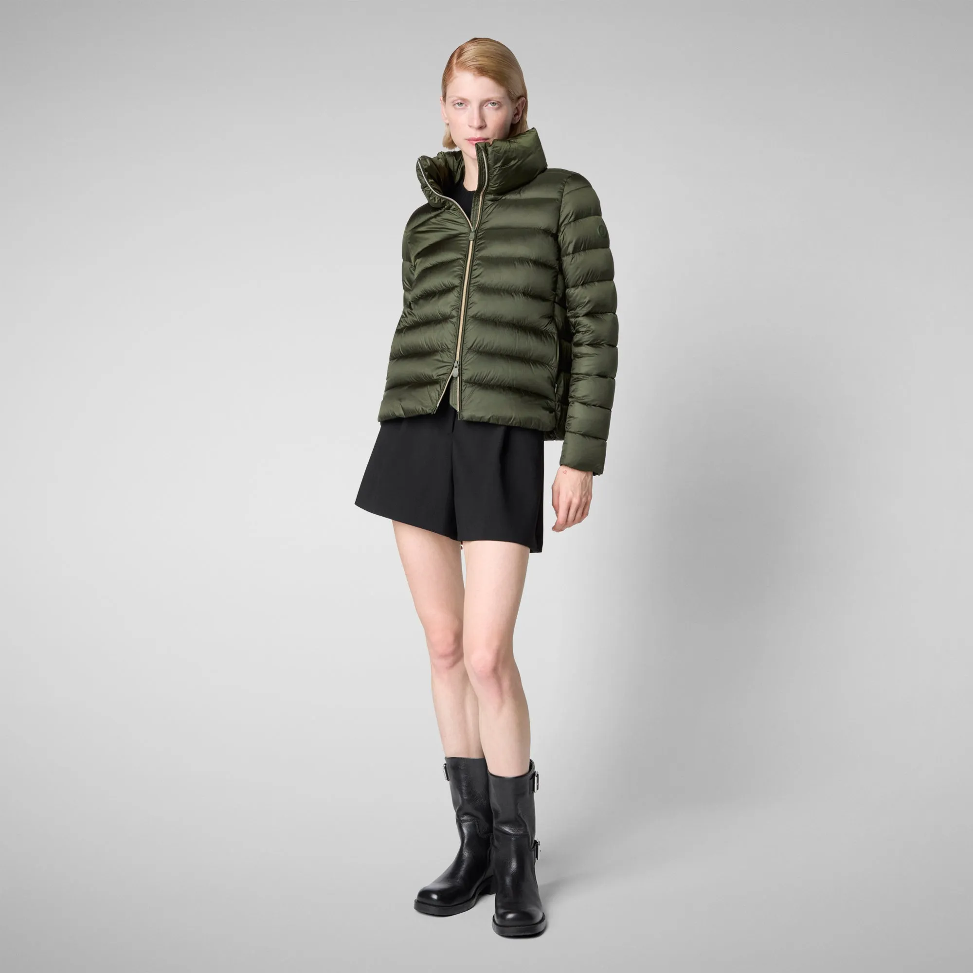 Women's Animal free Puffer Jacket Elsie inPine Green