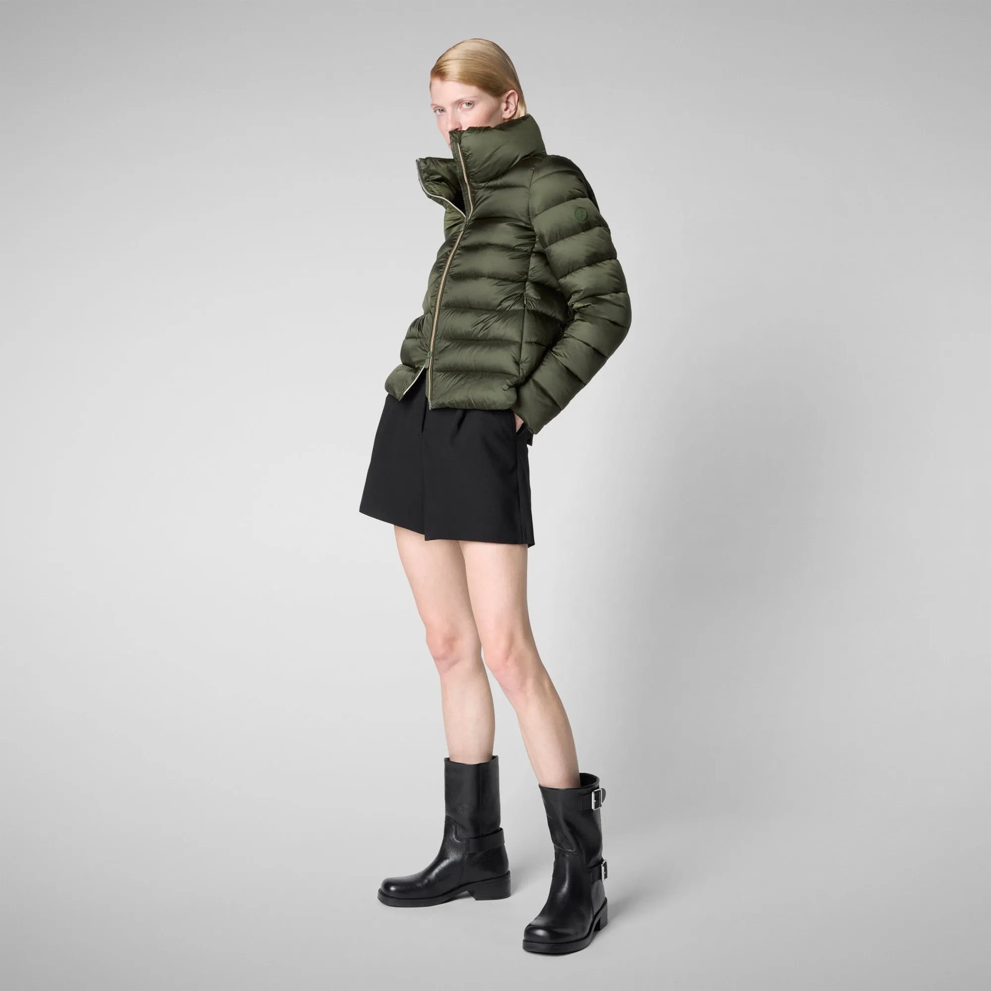 Women's Animal free Puffer Jacket Elsie inPine Green