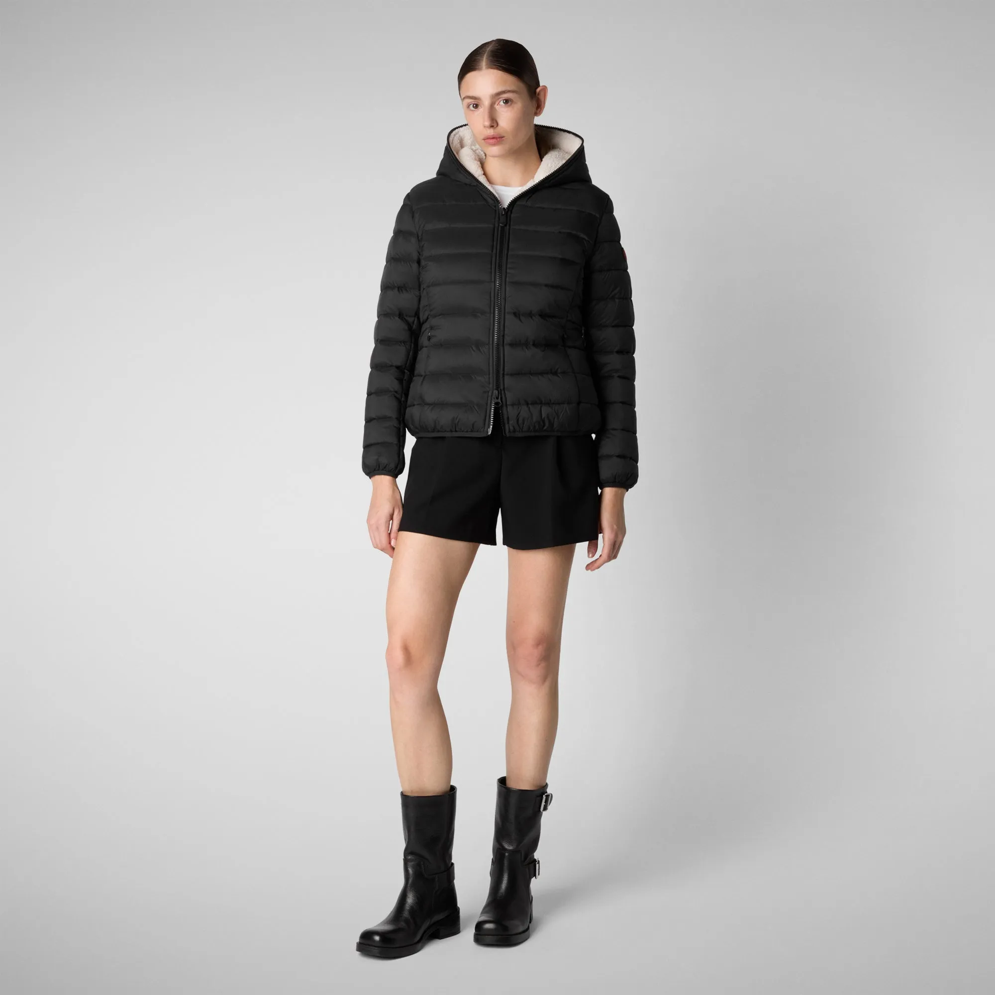 Women's animal free Puffer jacket Ethel in black