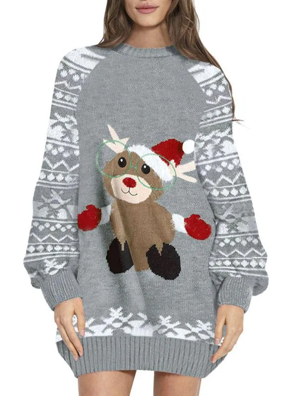 Women's Ugly Christmas Sweaters Dress Cute Oversized Dress